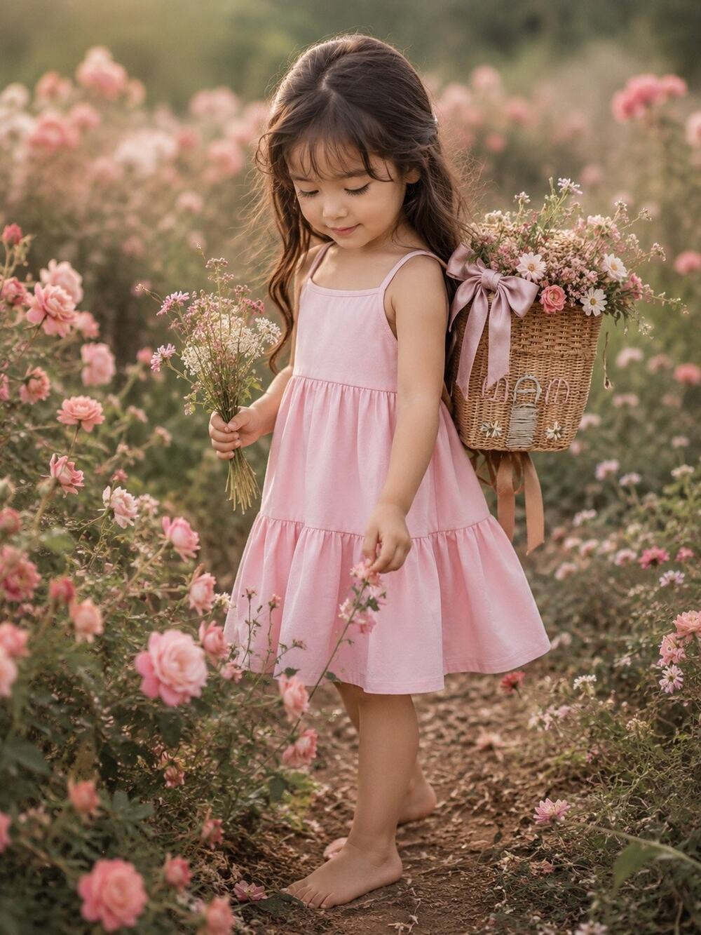 Twirling Heart Minimalist Soft Pink Cami Twirl Dress 4T